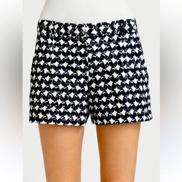 THEORY Cotton Embroidered Abstract Print Short Dark Navy and White - Picture 1 of 11